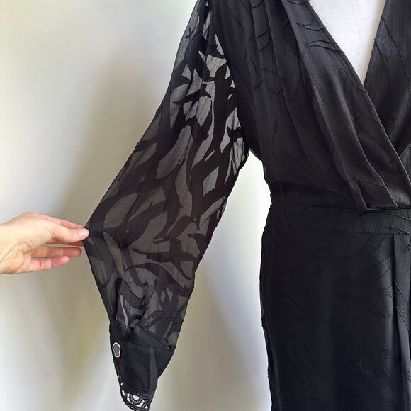 Suncoo Paris NWT Black Dress Sz T0 / XS Romantic Chic Feminine Designer Elegant - Picture 6 of 13